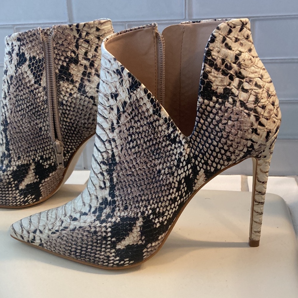 Snake skin booties